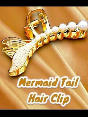 Gold Mermaid Hair Clip with Pearls NWT